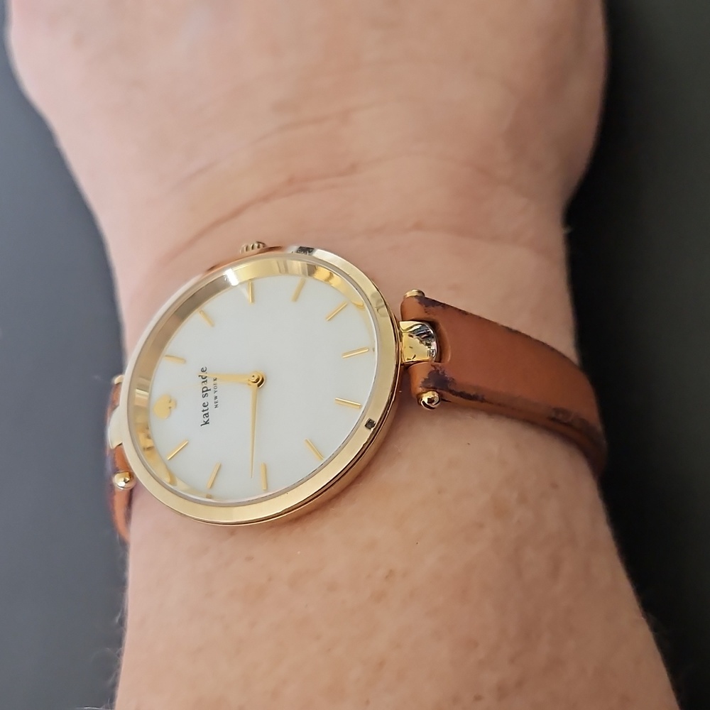 ♠️Kate Spade New York Holland 3-Hand Brown Leather Watch